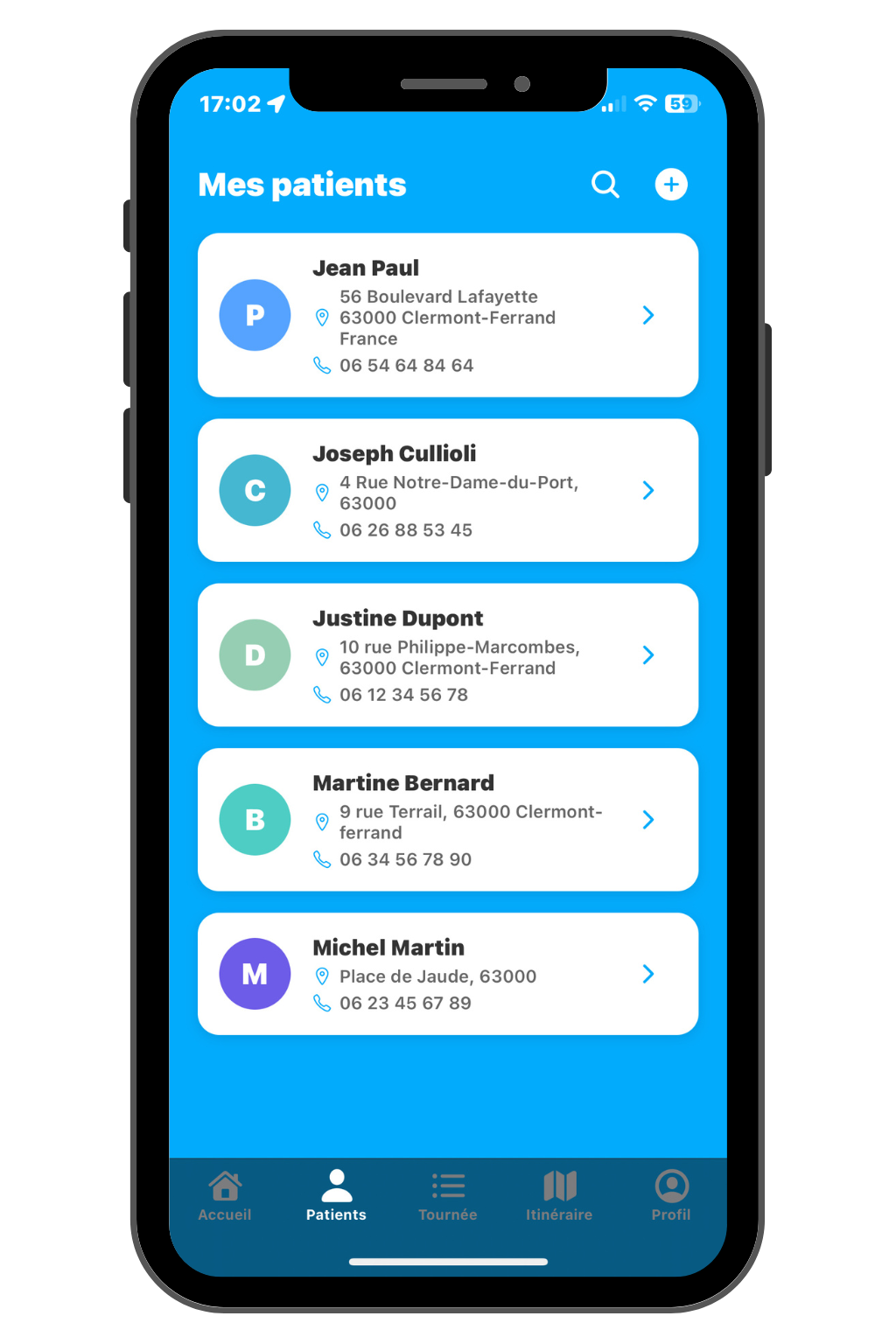 Liste des patients